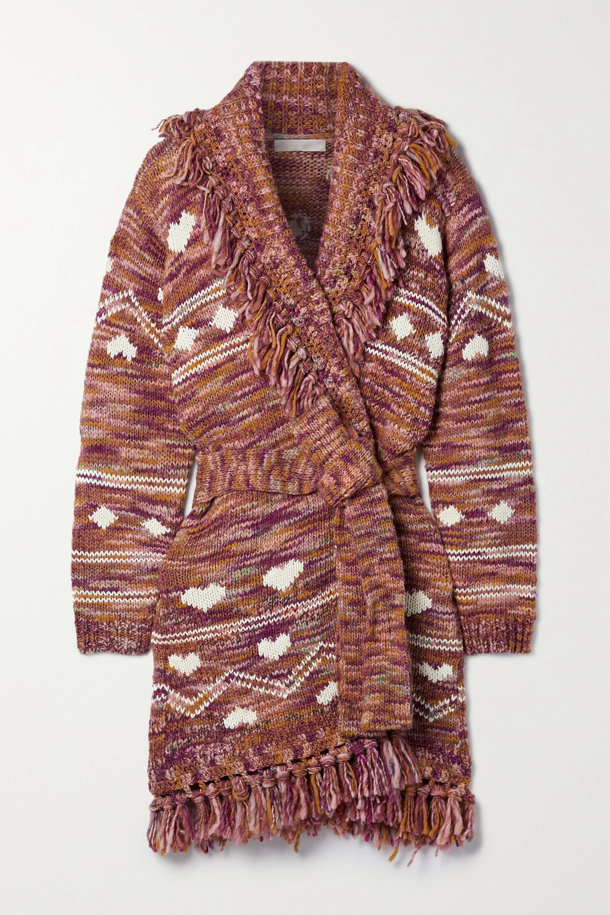 LOVESHACKFANCY】wyatt fringed jacquard-knit カーディガン ...