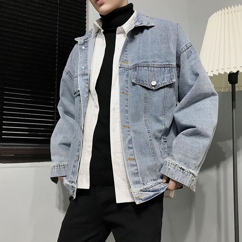 デニム ジャケット シャツ ダメージ加工 肩落ち ユニセックス