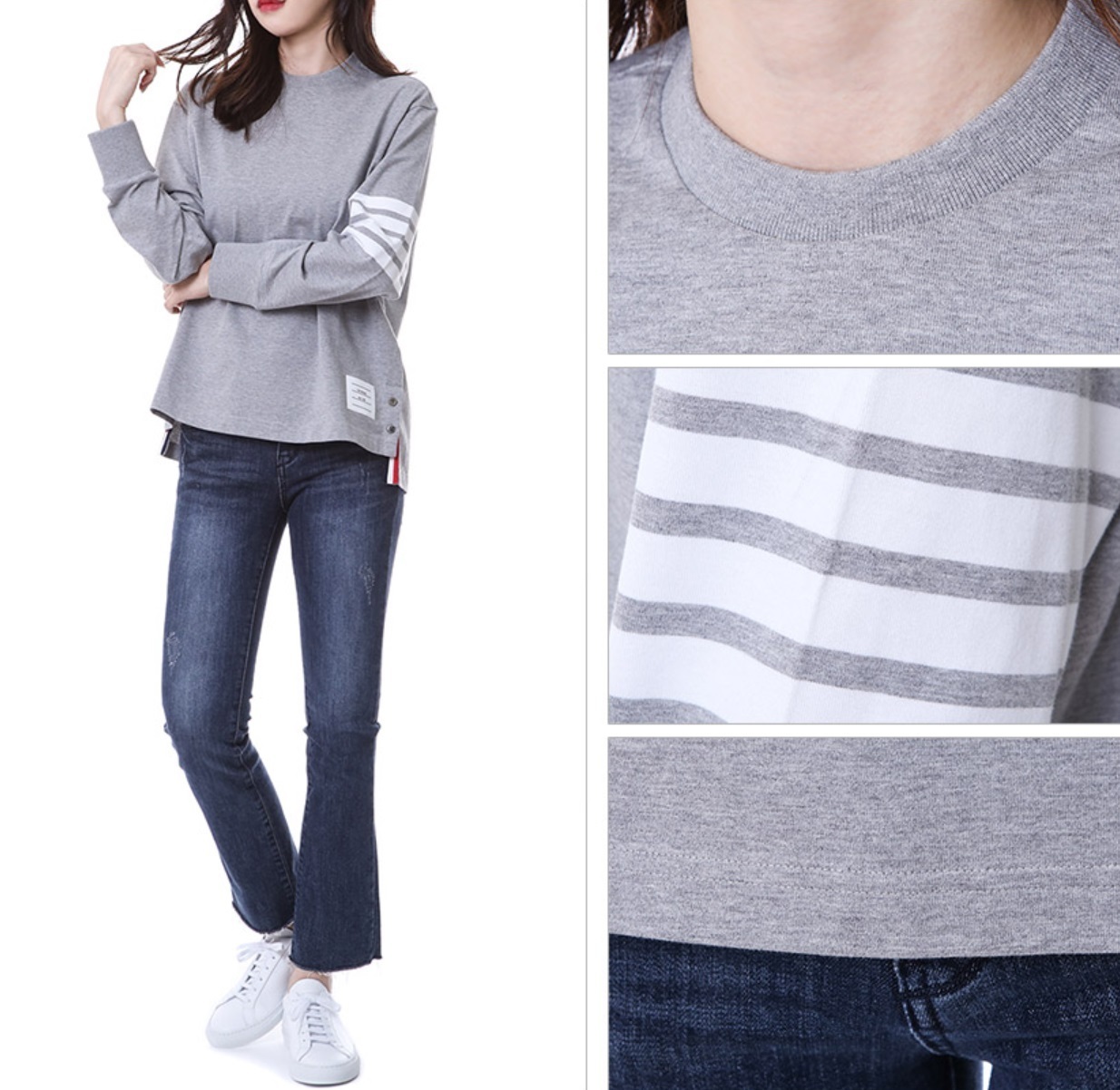 2色) THOM BROWNE 22AW 4LINE BAR オーバーサイズ 長袖Tシャツ 2色) THOM BROWNE 22AW 4LINE BAR オーバーサイズ 長袖Tシャツ