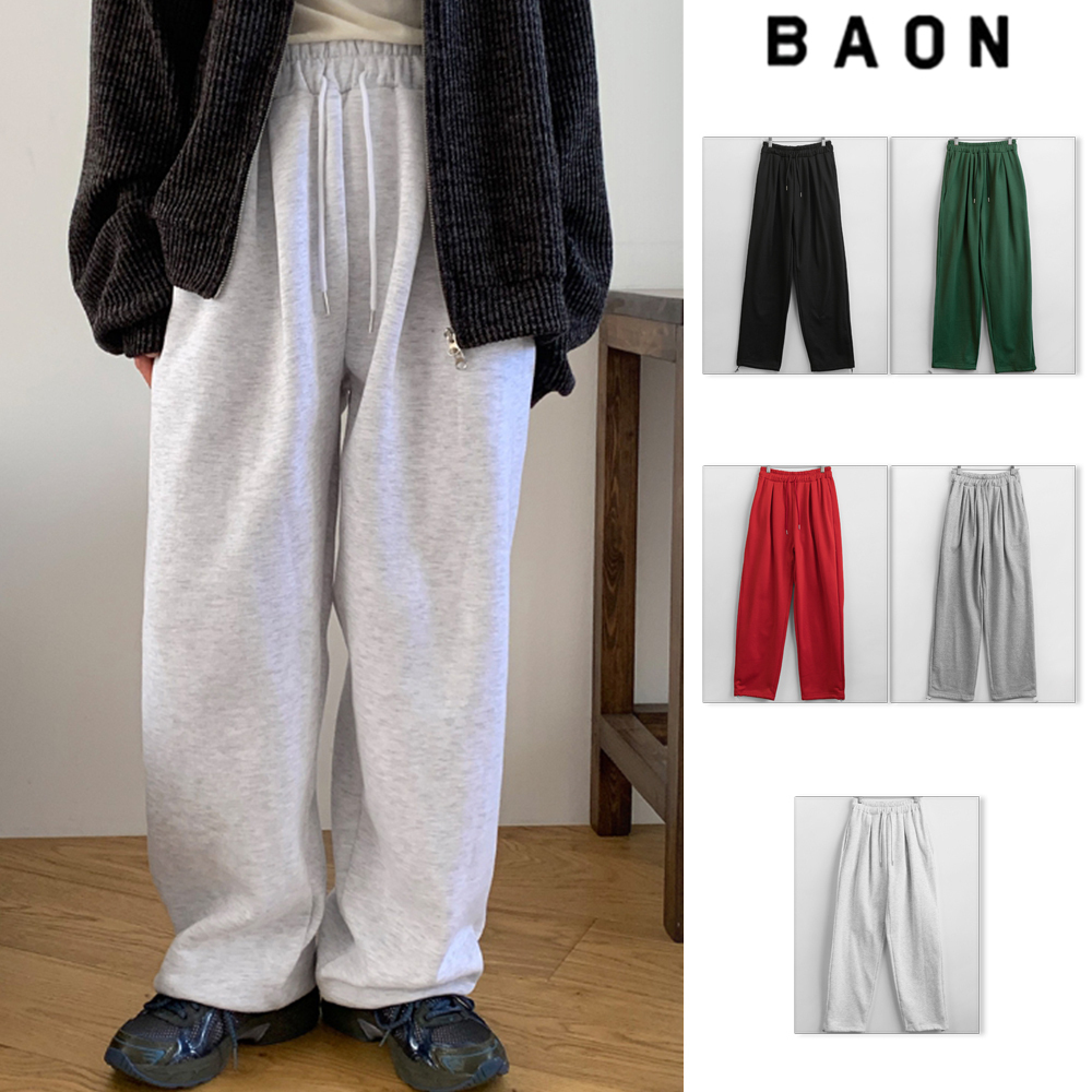 【BAON】[unisex] Roydoo Brushed Pintuck String Jogger Pants