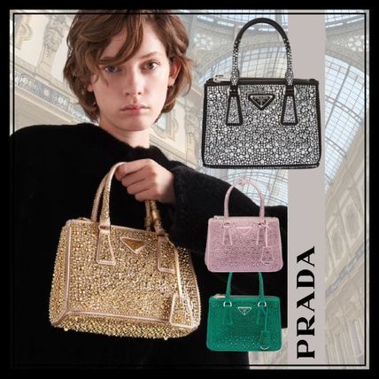 PRADA Handbags Casual Style With Jewels Elegant Style Logo Handbags