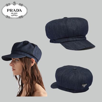 PRADA(プラダ) ハンチング・キャスケット(レディース) ストローハット ...