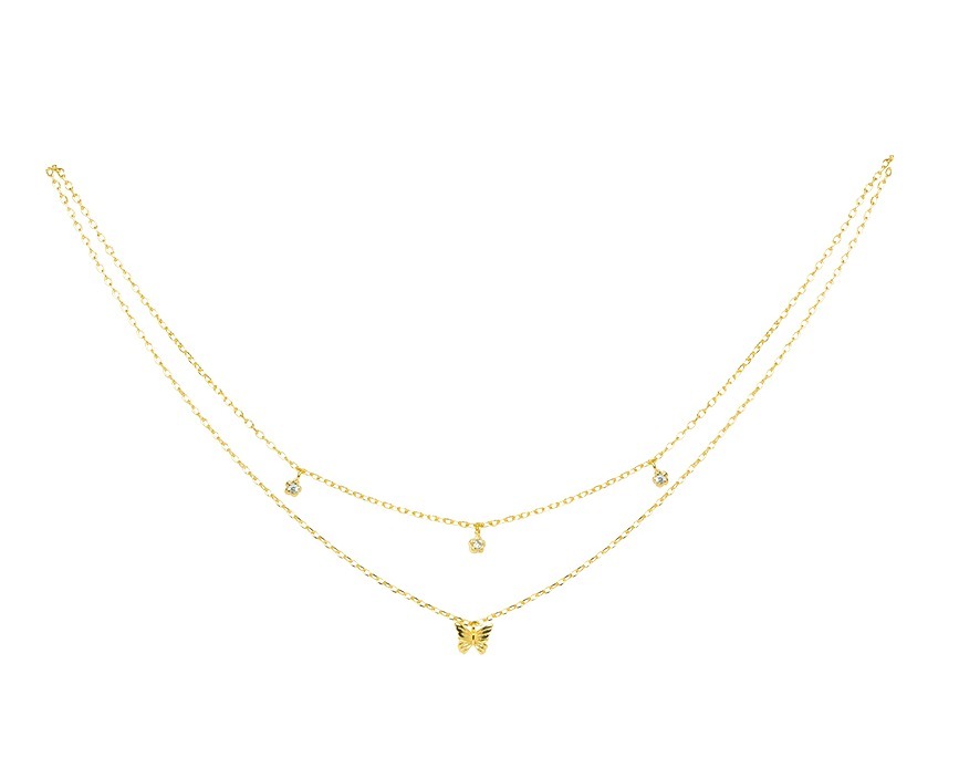 [PRIMAUTE] 韓国☆BUTTERFLY LAYERED NECKLACE