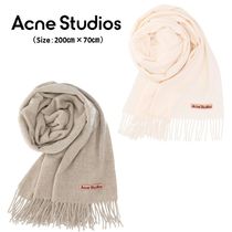 Acne Studios Knit & Fur Unisex Wool Plain Logo Knit & Fur Scarves 7