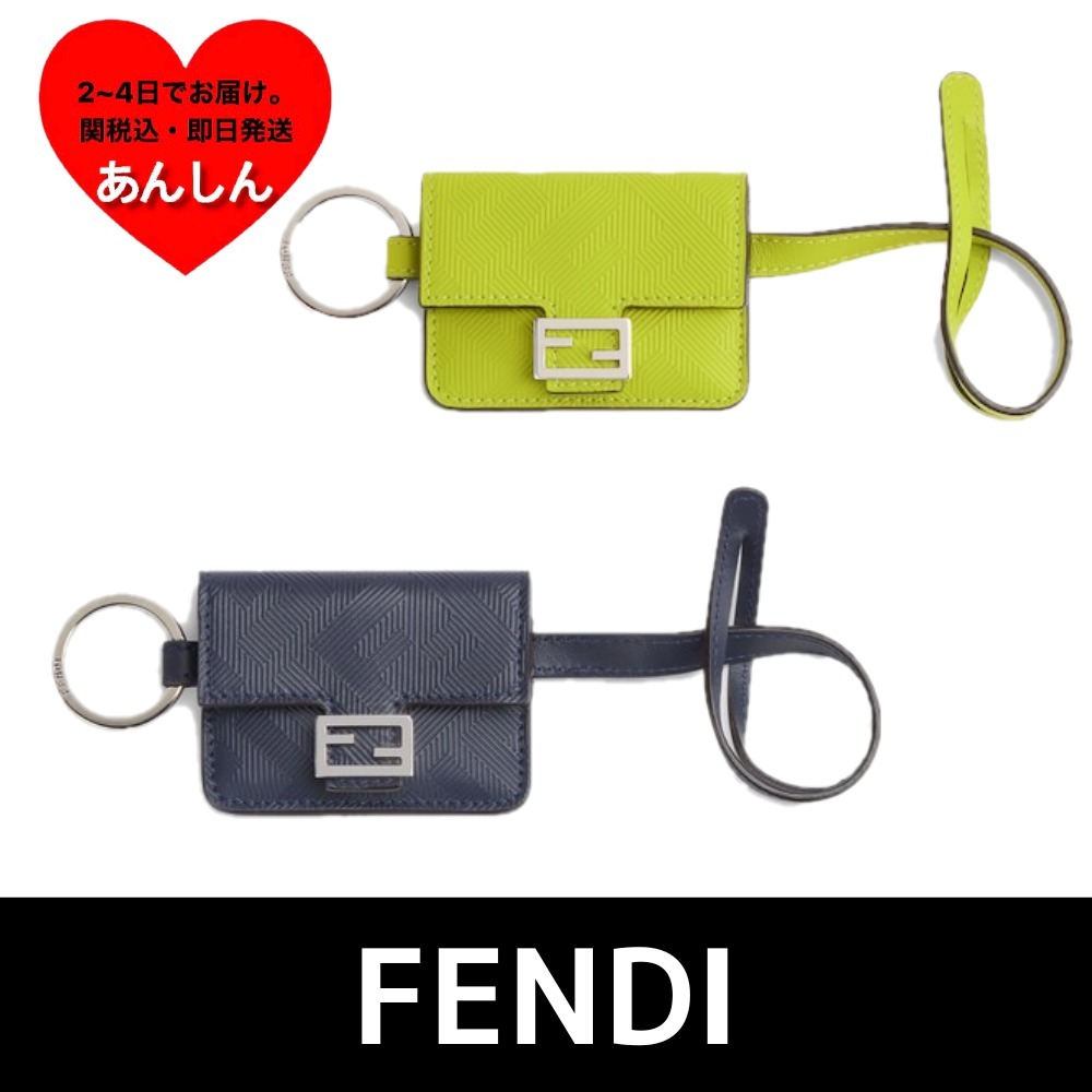 【フェンディ】 FENDI FFロゴ ストラップ付レザーコインケース