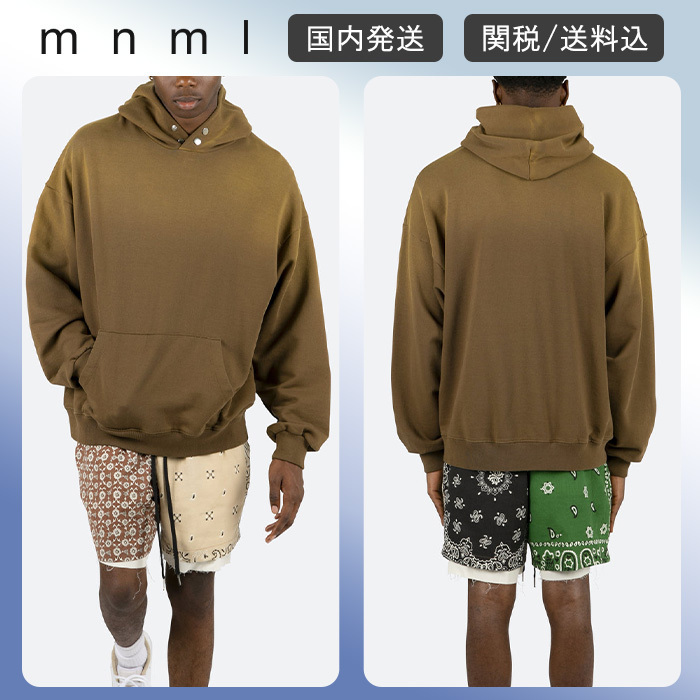 大人気！mnml ★ボタン ネック パーカー★クーポン付き