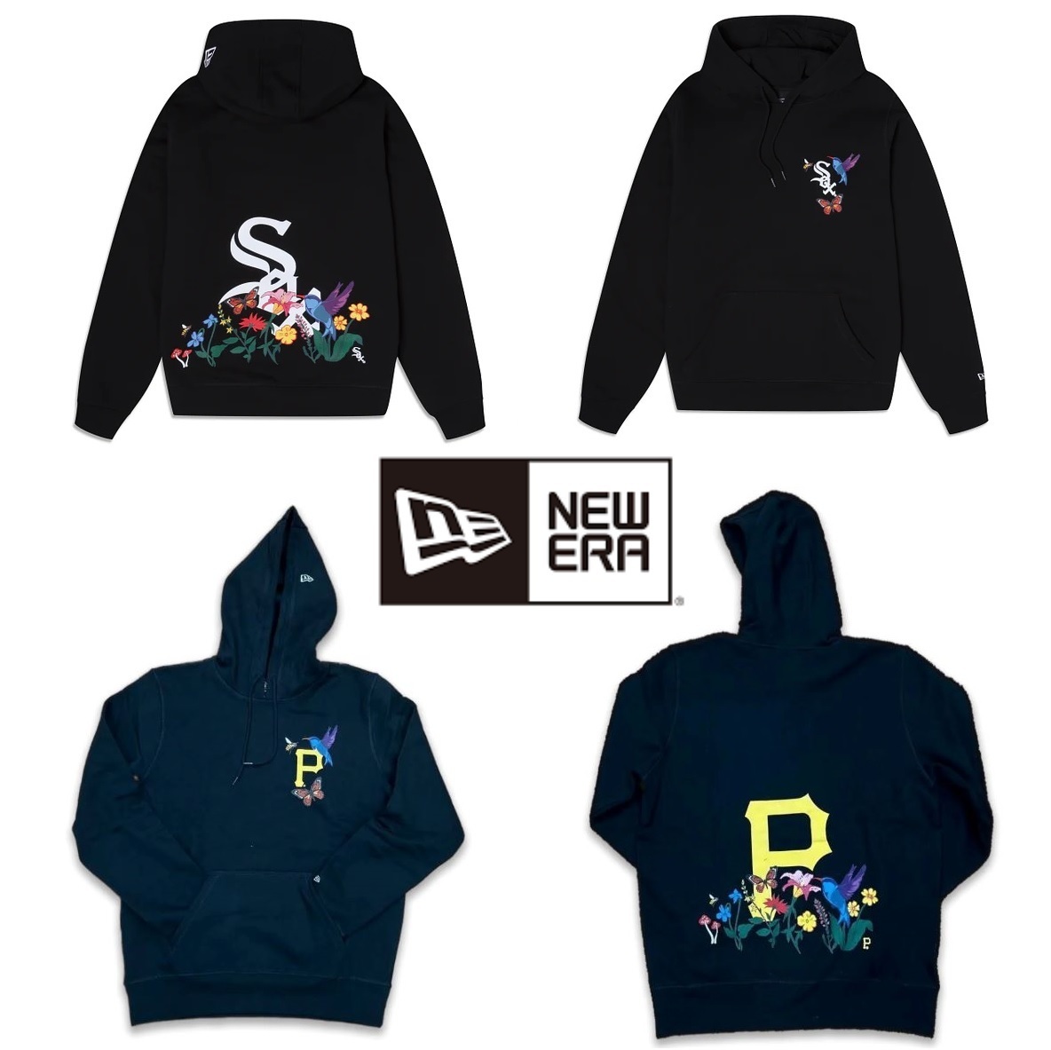New Era × MLB Blooming プルオーバー フーディ