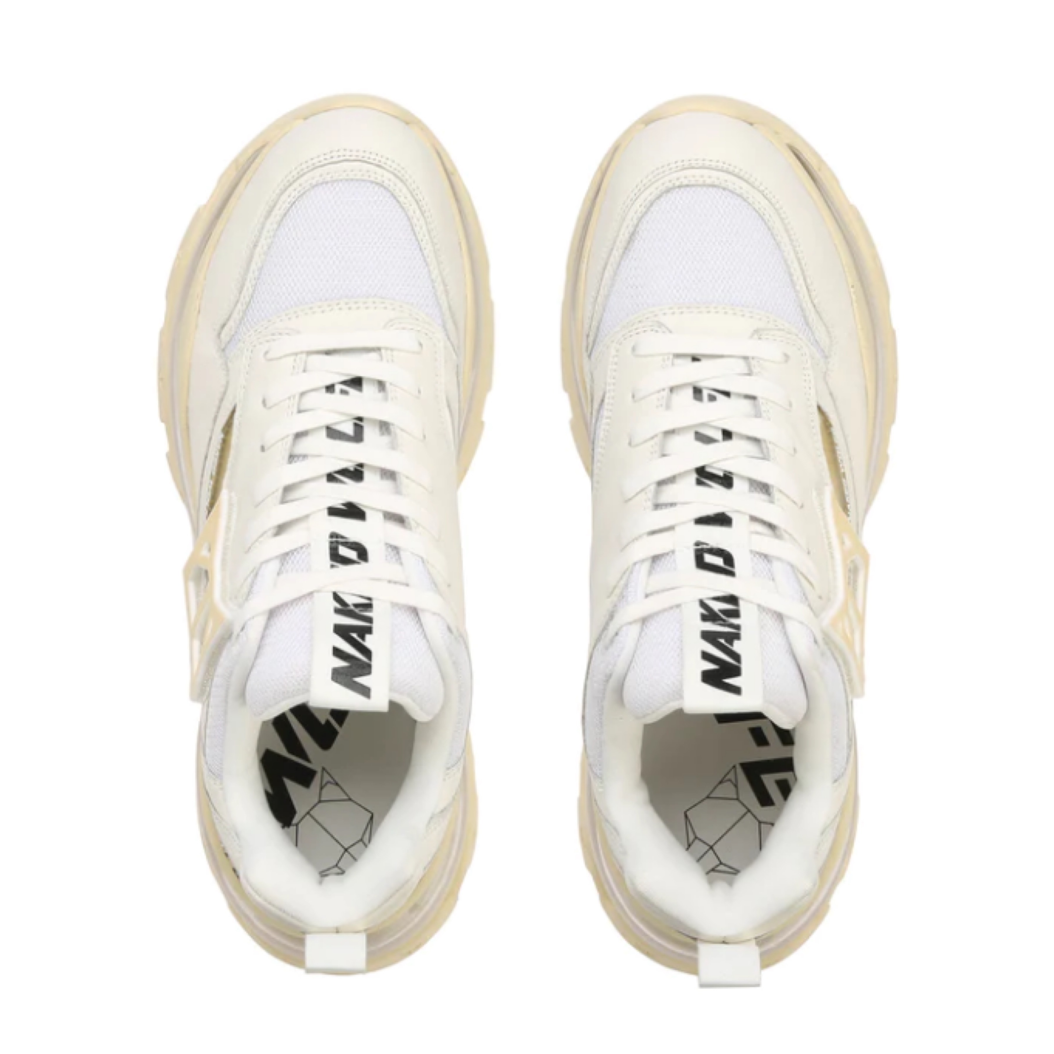 ★Naked Wolf★SPRING 厚底スポーツスニーカー ヒール7.5cm NAKED WOLFE☆ SPRING 厚底 ロゴ スニーカー (Naked Wolfe