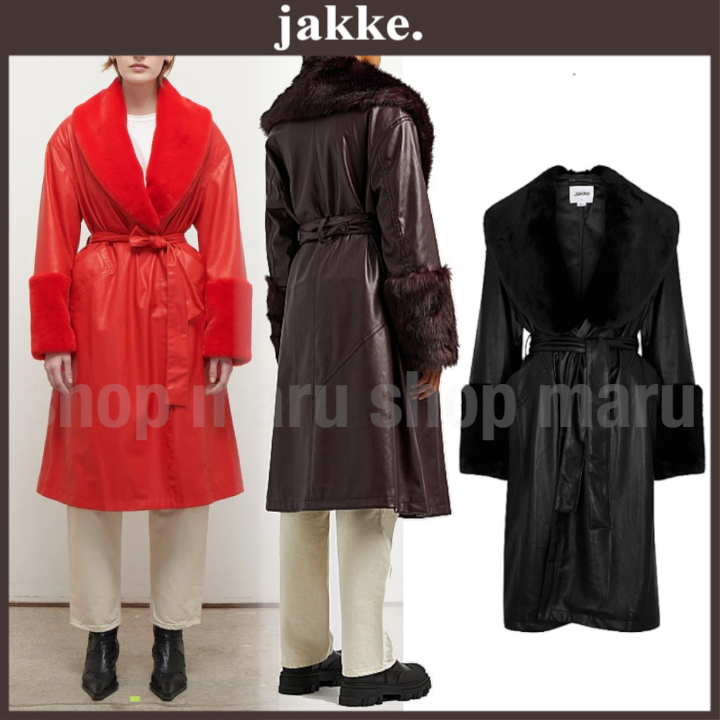 Jakke.◆ロンドン発◆ヴィーガンレザー◆Bailey コート◆レッド