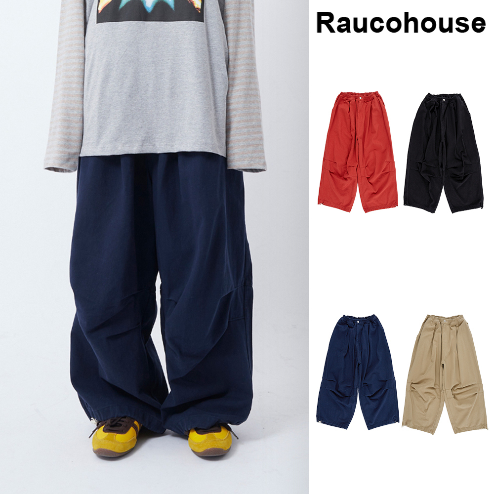 【Raucohouse】Bio cotton dart balloon wide pants
