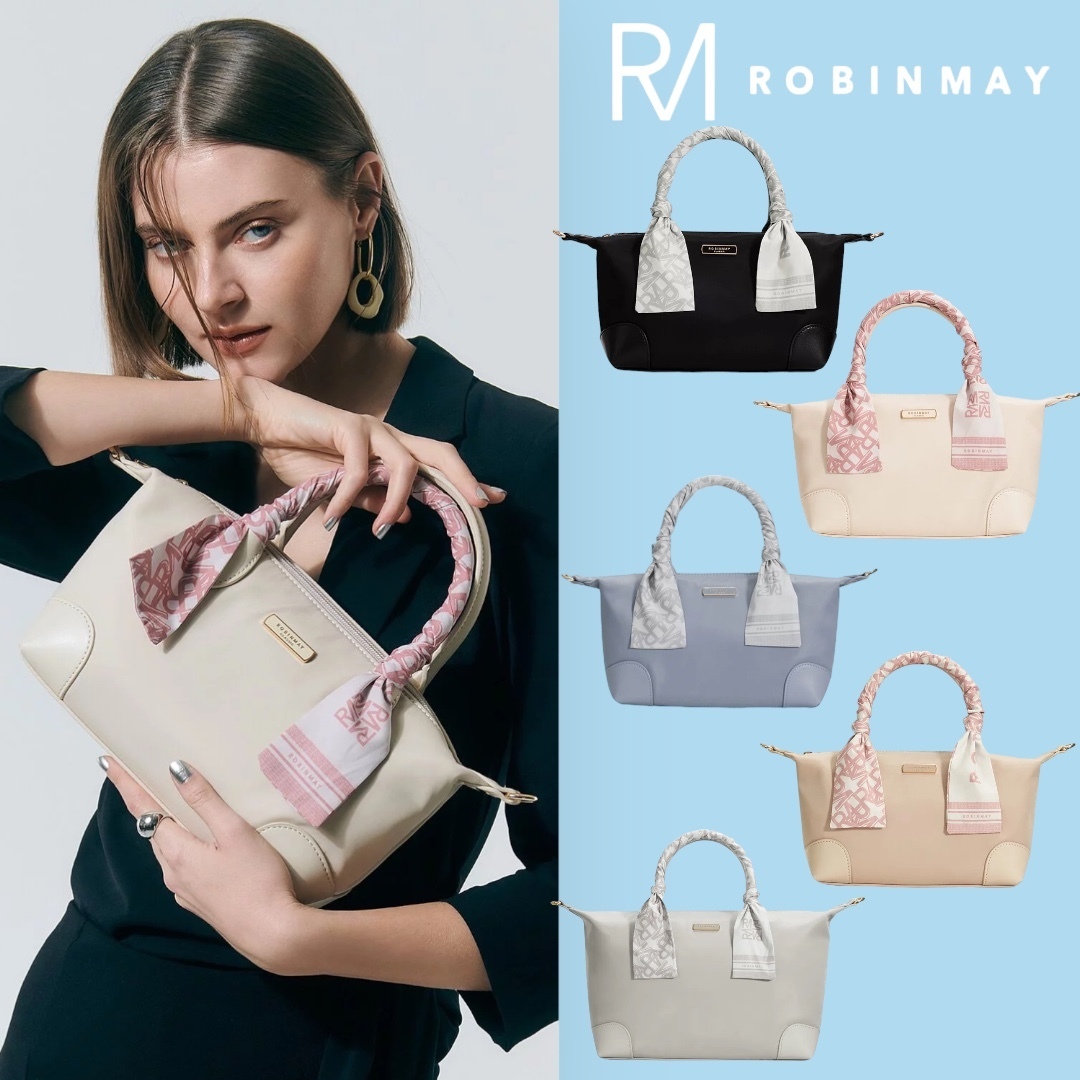 ★ROBINMAY☆蜜ka水餃手提包(M) Z376 スカーフ付ナイロン/送料込