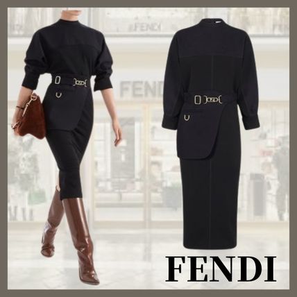 新品同様□数回のみ,FENDI,モノトーン,ホルターミニワンピース eva