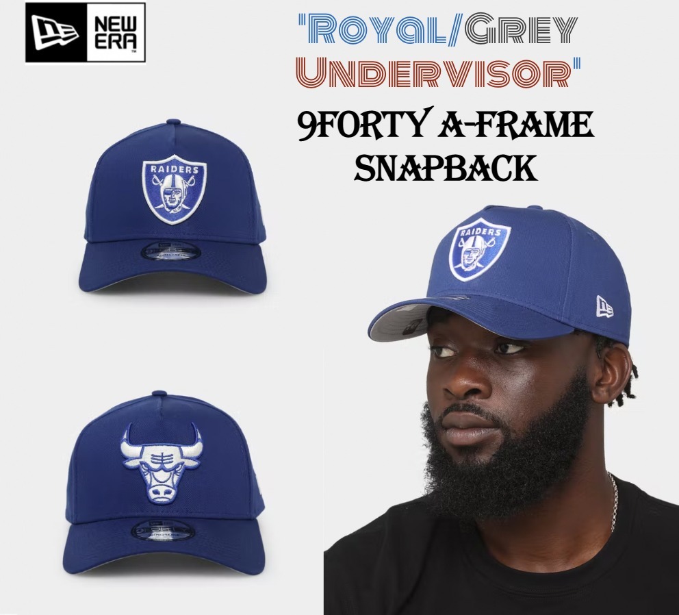 NEW ERA ☆ '/Grey Undervisor' 9FORTY A-Frame ブルー