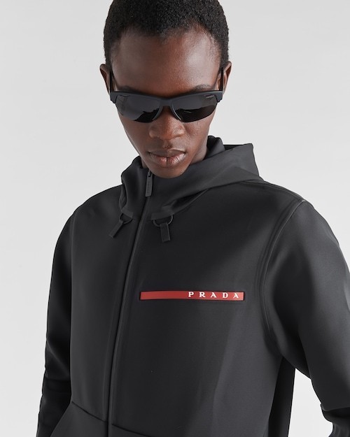 関税負担なし☆PRADA DOUBLE フーディ SH ブラック（黒）系 PRADA(プラダ) パーカー・フーディ(メンズ