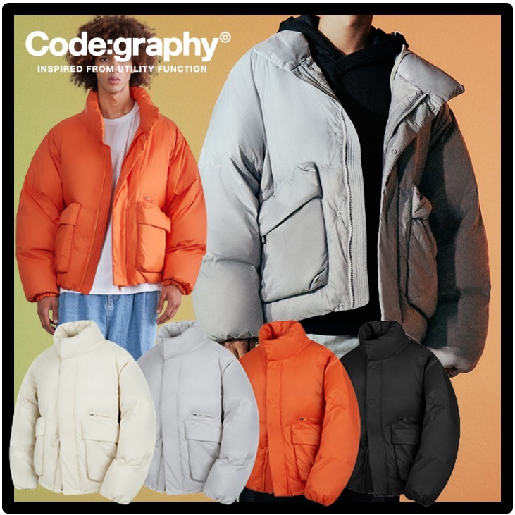 ★関税込★Codegraphy★HIGH-NECK RICH POCKET PADDED JUMPER★