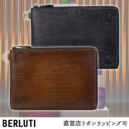 Berluti Clutches Unisex Leather Bridal Clutches