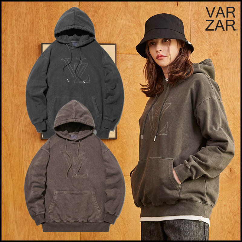 【VARZAR】正規品 兼用 VZ Big Logo Chain Stitch Pigment Hood
