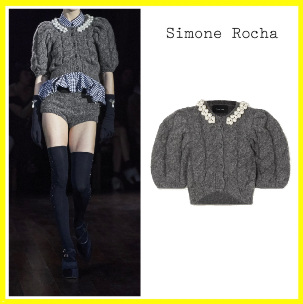 Simone Rocha◇パフスリーブ カーディガン - globalshippingmasterltd.com