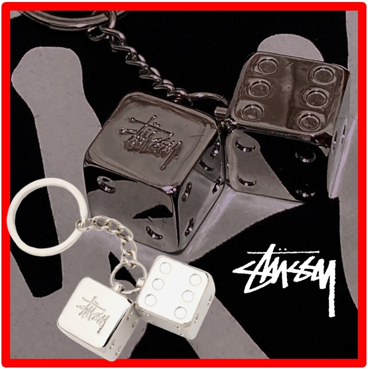 ★韓国の人気★【STUSSY】★Stussy メタルダイスキーチェー.ン★