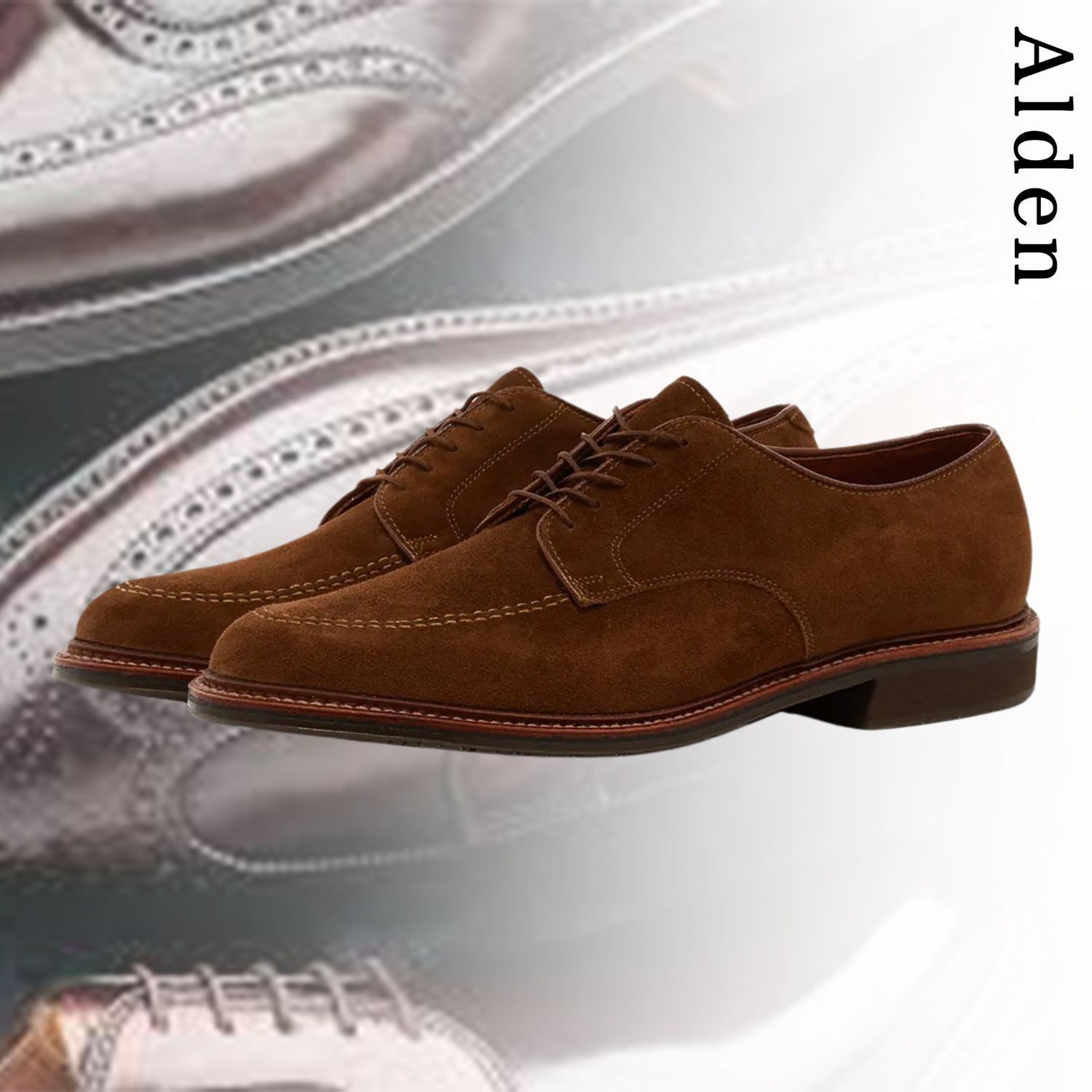 [ALDEN] 上質な ブラウン スエード シューズ