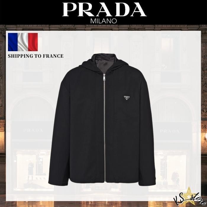 5年保証』 PRADA プラダ ウール フーデッドブルゾンジャケット