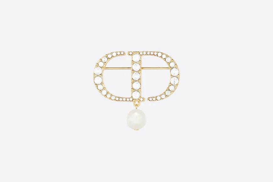 公認店 【国内発送】DIOR パール クリスタル CDロゴ ブローチ ...
