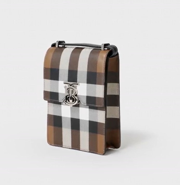 BURBERRY】チェックプリント レザー ロビンバッグ - studentcomputers ...