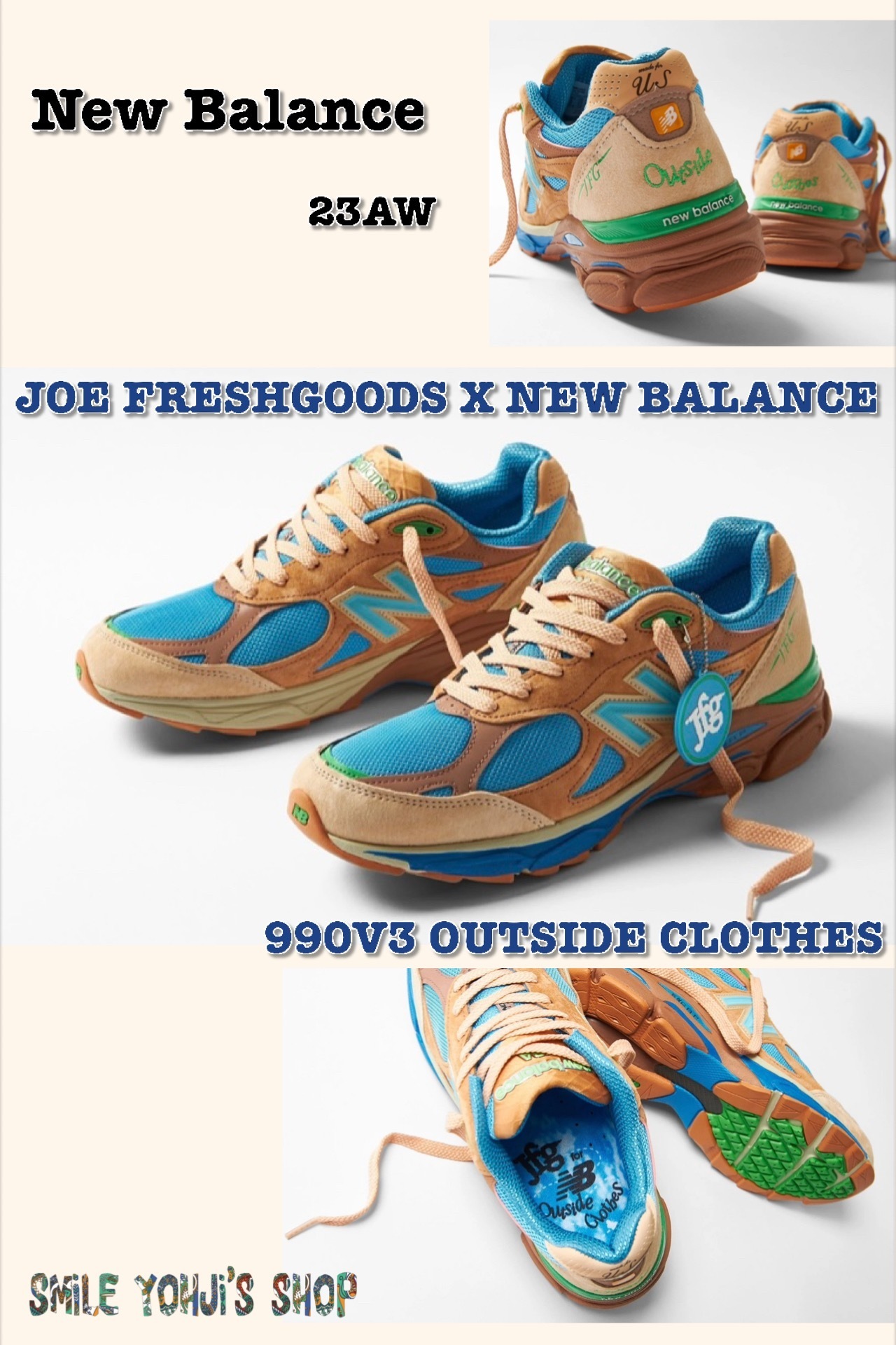 JOE FRESHGOODS × NEW BALANCE 990V3 OUTSIDE CLOTHES