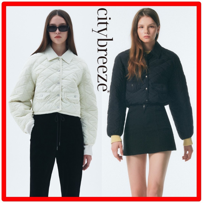 ☆韓国の人気☆【CITYBREEZE】☆QUILTING CROP JUMPE.R☆