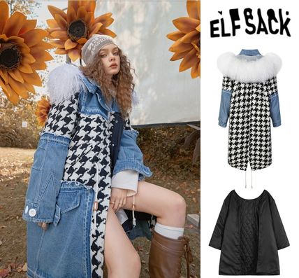 ELF SACK More Coats Zigzag Wool Denim Long Coats