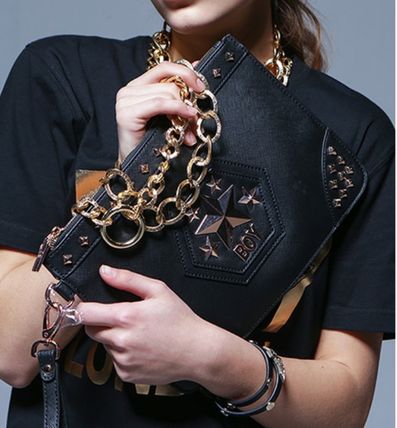 BOY LONDON Clutches Casual Style Unisex Studded Street Style A4 PVC Clothing