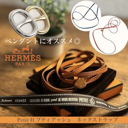 HERMES Necklaces & Pendants Casual Style Unisex Leather Necklaces & Pendants