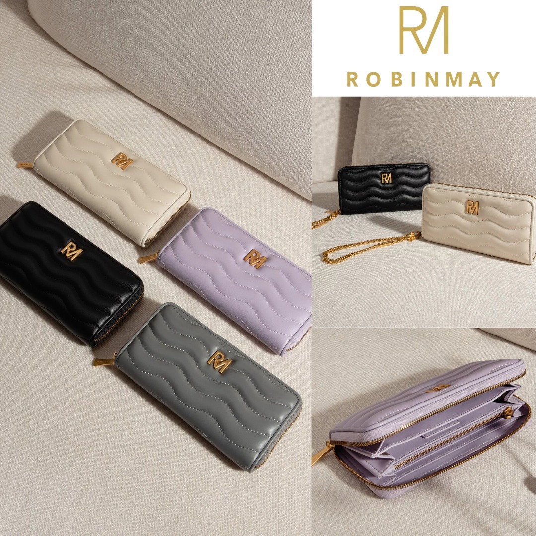 台湾 ROBINMAY ロビンメイ ストラップ付 レザー 長財布 J076