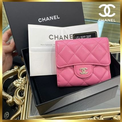 Shop CHANEL MATELASSE 2023 SS Calfskin Plain Leather Folding