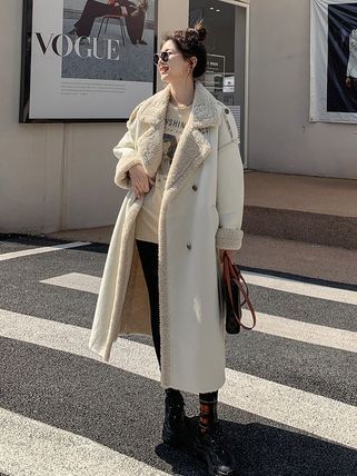 ロングコート ムートン ボア もこもこ カジュアル シンプル 韓国