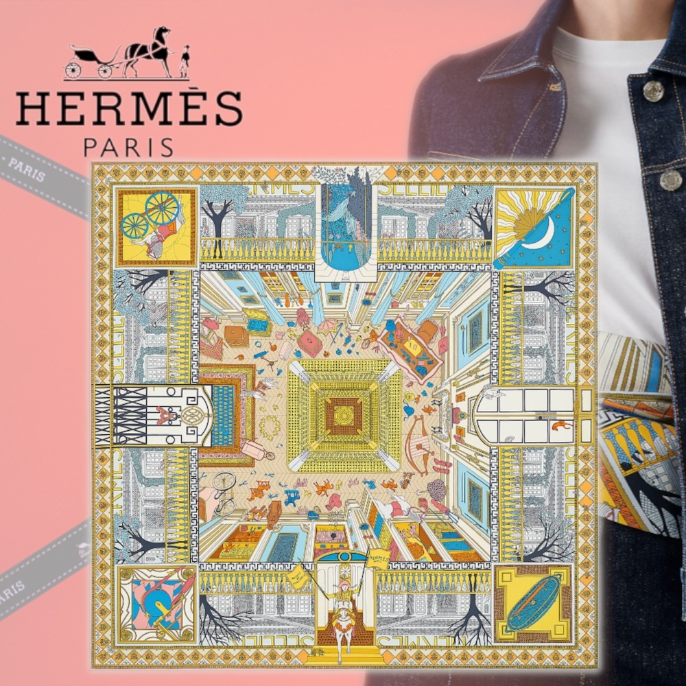 入手困難】HERMES カレ 90《Objets de Curiosite》 スカーフ ...