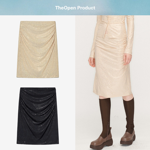 ★22-23AW新作★TheOpen Product★GLITTER DOT DRAPED SKIRT