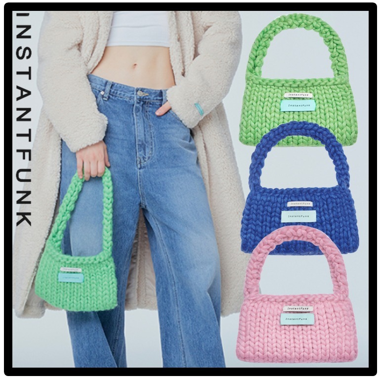 ★送料・関税込★INSTANTFUNK★Giant yarn wool-blend tote bag