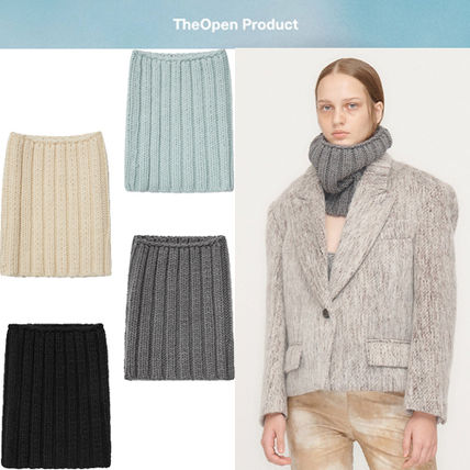 TheOpen Product Knit & Fur Street Style Logo Knit & Fur Scarves