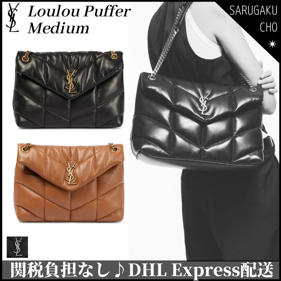 SAINT LAURENT パファー ミディアム チェーンバッグ