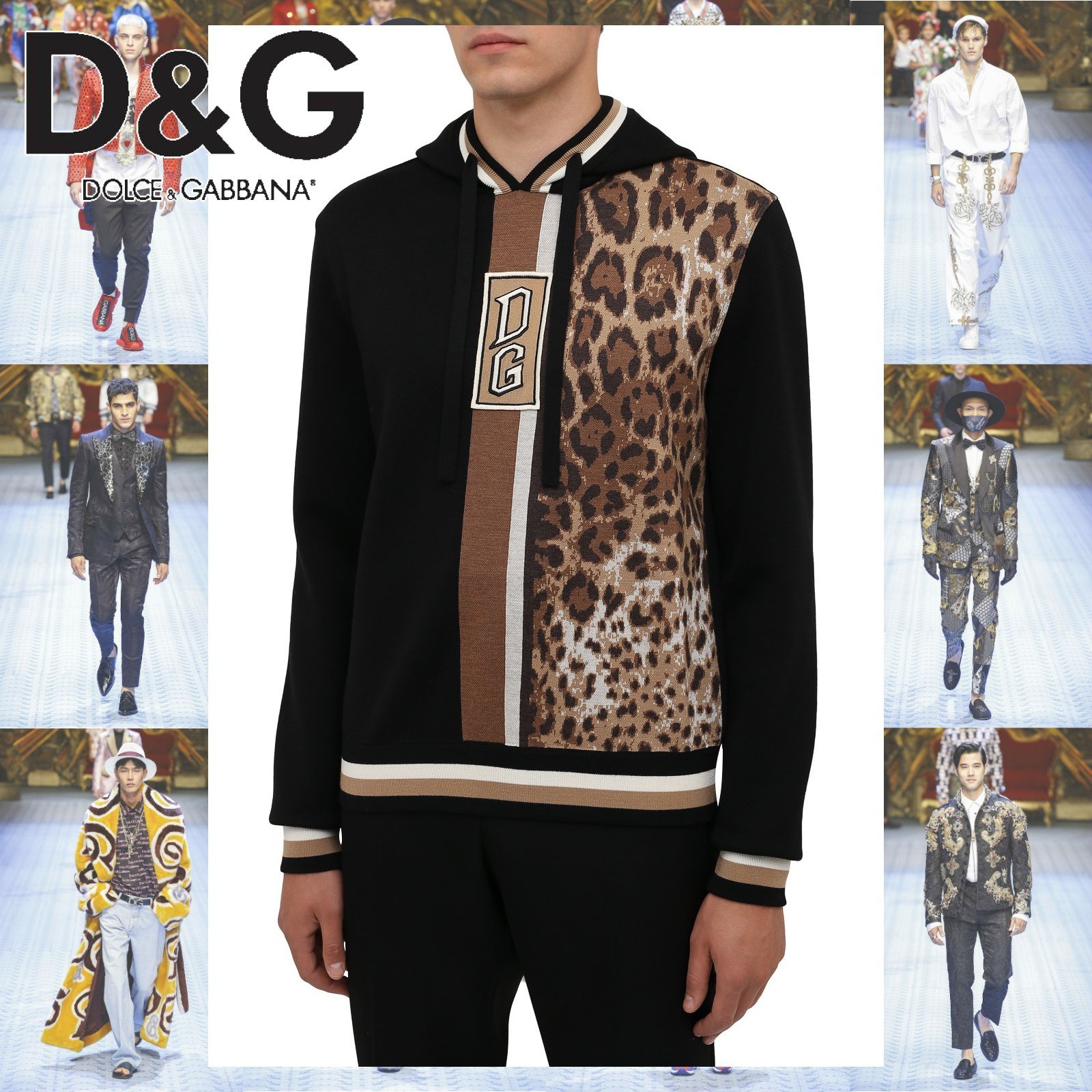 Dolce & Gabbana DGロゴ レオパード フーディー パーカー