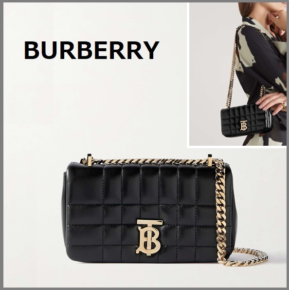 BURBERRY キルティングレザー ミニ ローラバッグ