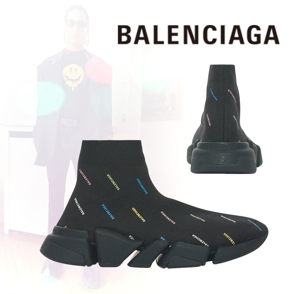 ●送料込●BALENCIAGA●SPEED 2.0 ALLOVER LOGO RECYCLED KNIT