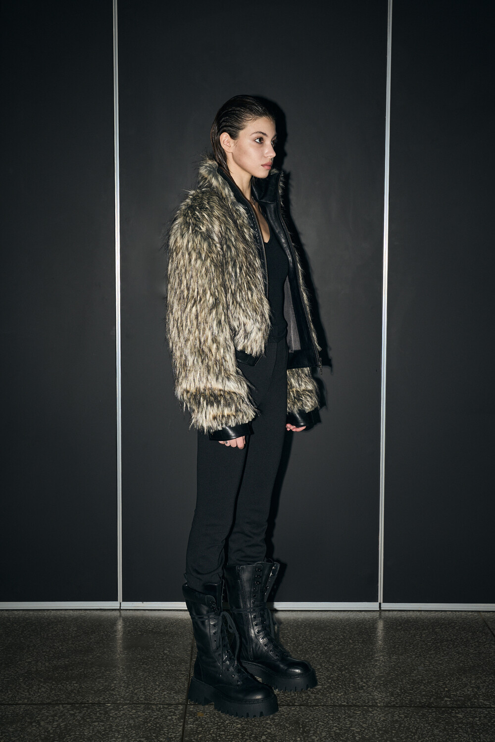 Premium Line bohemianseoul long hair fur jacket - 通販