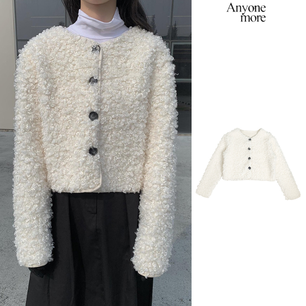 【Anyone more】Betty Short Pogged Fleece Jacket