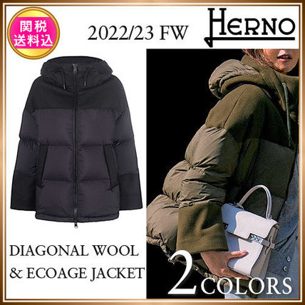 異素材ミックス HERNO(ヘルノ) ダウンジャケット・コート(レディース ...
