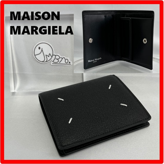 ★【MAISON MARGIELA】★折りたたみ財布 ステッチ 半財.布 黒★