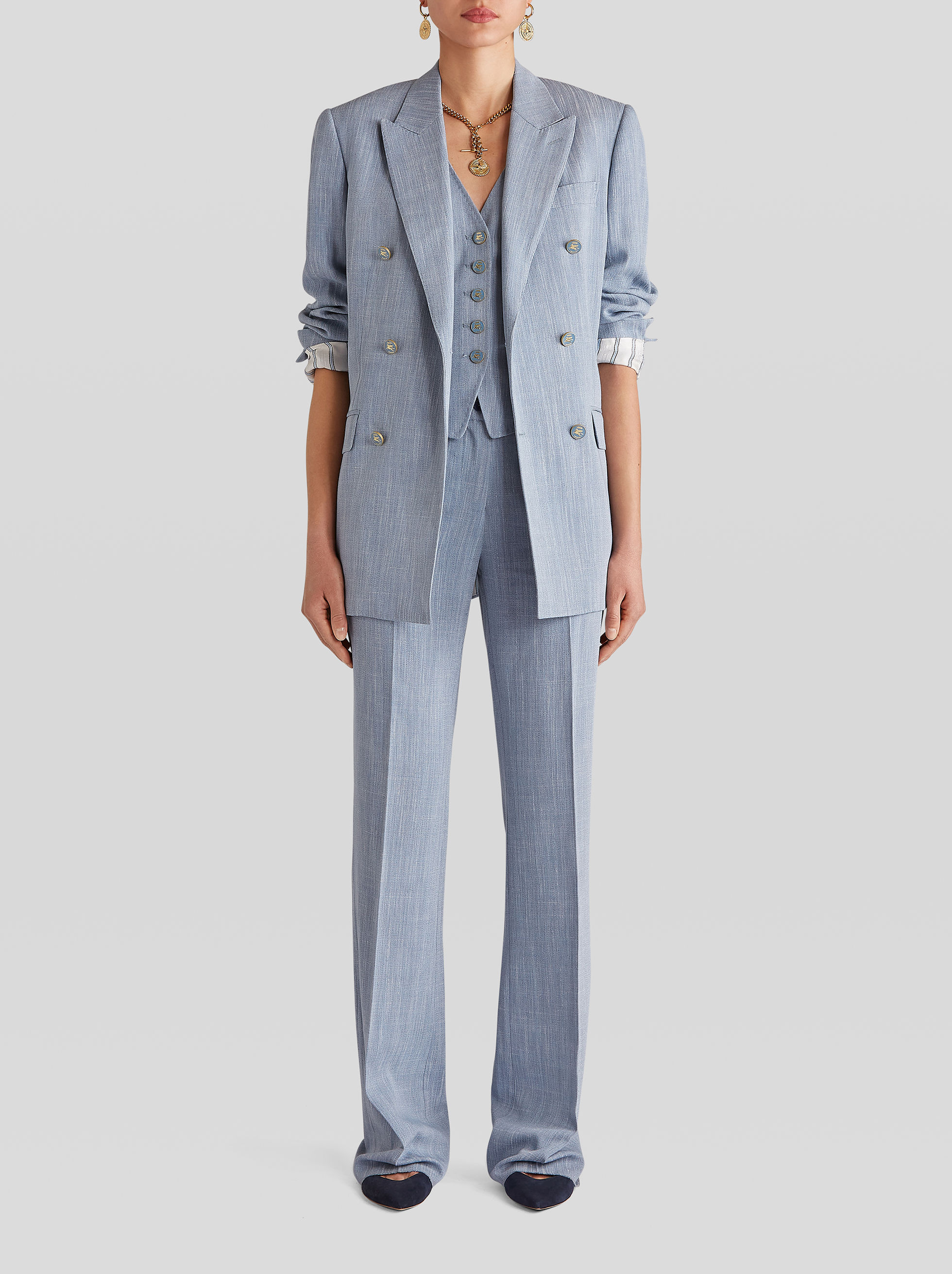 ETRO》タック テーラードパンツ - bpconstructores.com