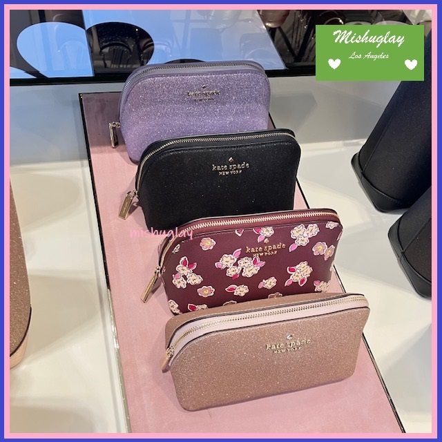 kate spade】キラキラグリッターポーチ☆small cosmetic case (kate