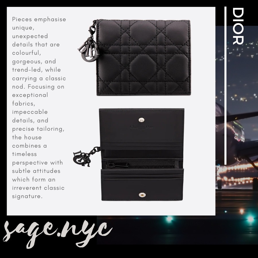 DIOR LADY DIOR ミニウォレット ウルトラマット カーフスキン DIOR LADY DIOR ミニウォレット ウルトラマット カーフスキン